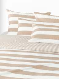 Striped Reversible Cotton Duvet Cover Lorena - thumbnail 1
