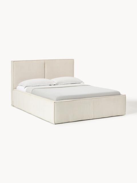 Upholstered Corduroy Bed Dream with Storage Space