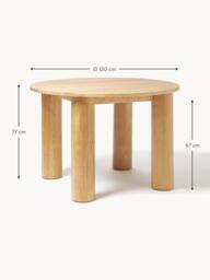 Round Oak Wood Dining Table Ohana, Ø 120 cm - thumbnail 8
