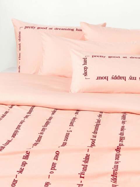 Cotton Percale Duvet Cover Roya with Embroidered Lettering - image 1