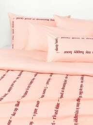 Cotton Percale Duvet Cover Roya with Embroidered Lettering - thumbnail 1