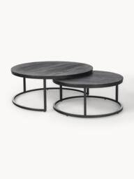 Round Mango Wood Coffee Tables Andrew, Set of 2