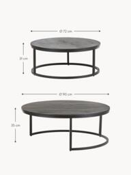 Round Mango Wood Coffee Tables Andrew, Set of 2 - thumbnail 7