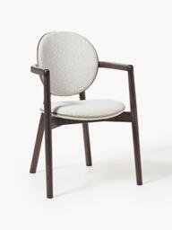 Wooden Dining Chair Maia with Bouclé Upholstery - thumbnail 1