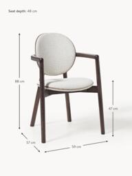 Wooden Dining Chair Maia with Bouclé Upholstery - thumbnail 6