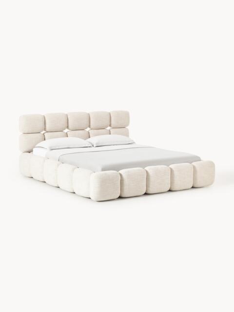 Upholstered Bouclé Bed Tayla with Storage Space - image 1