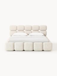 Upholstered Bouclé Bed Tayla with Storage Space - thumbnail 4