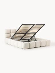 Upholstered Bouclé Bed Tayla with Storage Space - thumbnail 3
