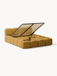 Upholstered Teddy Bouclé Bed Tayla with Storage Space - thumbnail 3