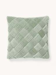 Velvet Cushion Cover Sina with Woven Pattern - thumbnail 1