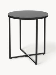 Round Side Table Antigua with Marble Effect Glass Top