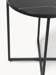 Round Side Table Antigua with Marble Effect Glass Top - thumbnail 5