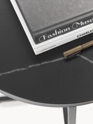 Round Side Table Antigua with Marble Effect Glass Top - thumbnail 6
