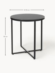 Round Side Table Antigua with Marble Effect Glass Top - thumbnail 8