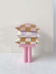 Wool Cushion Cover Level Up with Checked Pattern - thumbnail 2