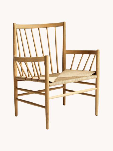 Handwoven Oak Wood Armchair J82 - image 1