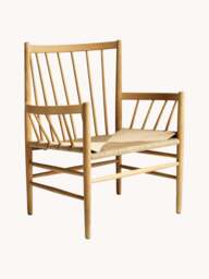 Handwoven Oak Wood Armchair J82 - thumbnail 1