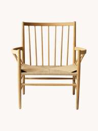 Handwoven Oak Wood Armchair J82 - thumbnail 3