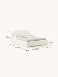 Upholstered Bouclé Bed Alba with Storage - thumbnail 7