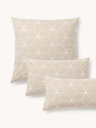 Reversible Cotton Pillowcase Ilda, with Geometric Print - thumbnail 1