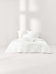 Cotton Percale Duvet Cover Vidal with Tufted Snowflake Motif - thumbnail 7