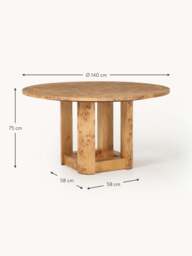 Round Wooden Dining Table Edward, in various sizes - thumbnail 8