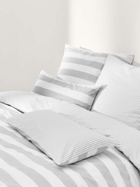 Striped Reversible Cotton Duvet Cover Lorena - image 1