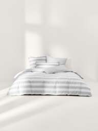 Striped Reversible Cotton Duvet Cover Lorena - thumbnail 7