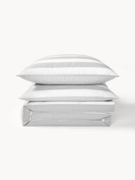 Striped Reversible Cotton Duvet Cover Lorena - thumbnail 3