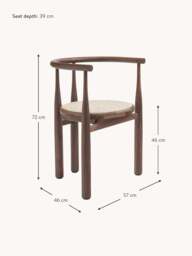 Walnut Wood Armchair Bukowski - thumbnail 3