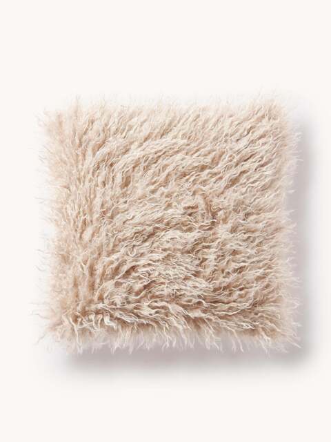 Fluffy Faux-Fur Cushion Cover Morten, Curled - image 1