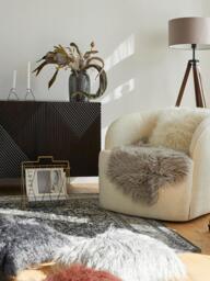 Fluffy Faux-Fur Cushion Cover Morten, Curled - thumbnail 3
