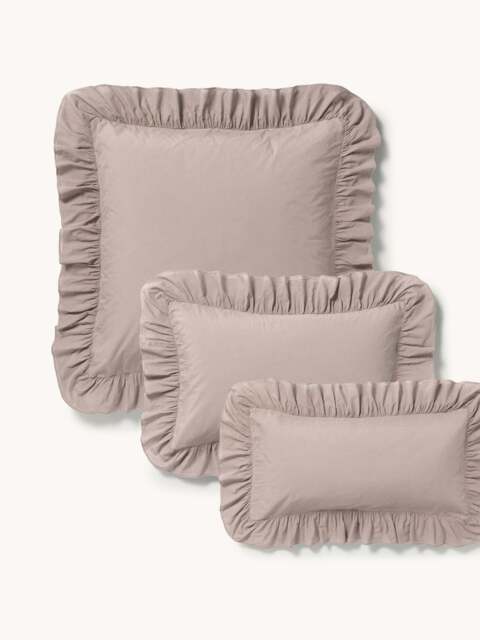 Washed Cotton Percale Pillowcase Louane with Ruffles - image 1