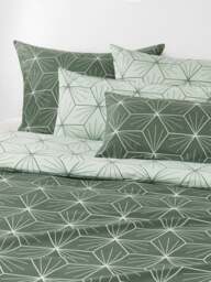 Reversible Cotton Duvet Cover Ilda, with Geometric Print - thumbnail 1