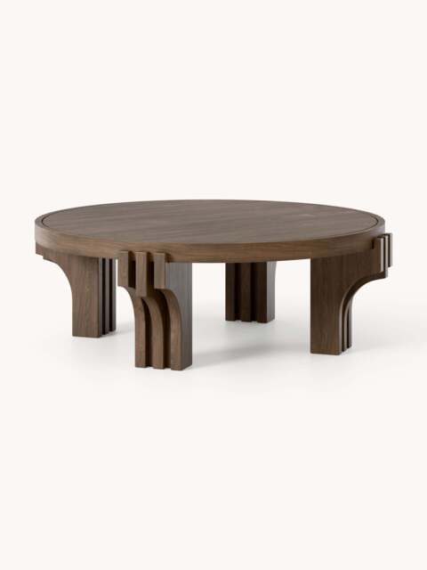Round Oak Wood Coffee Table Nolan - image 1