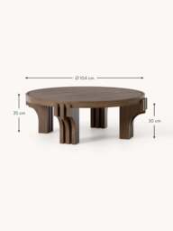 Round Oak Wood Coffee Table Nolan - thumbnail 8