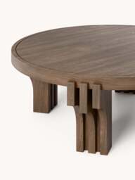 Round Oak Wood Coffee Table Nolan - thumbnail 3