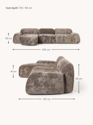 Modular Teddy Bouclé Corner Sofa Wolke (4-seater) - thumbnail 8
