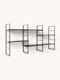 Metal Wall Shelf Tayo with Mango Wood Shelves