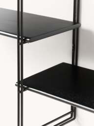 Metal Wall Shelf Tayo with Mango Wood Shelves - thumbnail 3