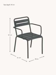Stackable Garden Chairs Star with Armrests, Set of 2 - thumbnail 2