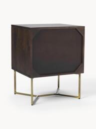Mango Wood Bedside Table Luca with Herringbone Pattern - thumbnail 7