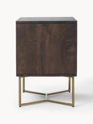 Mango Wood Bedside Table Luca with Herringbone Pattern - thumbnail 6