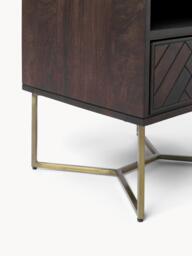 Mango Wood Bedside Table Luca with Herringbone Pattern - thumbnail 9