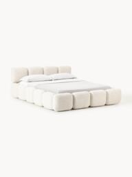 Upholstered Bouclé Bed Tayla - thumbnail 1