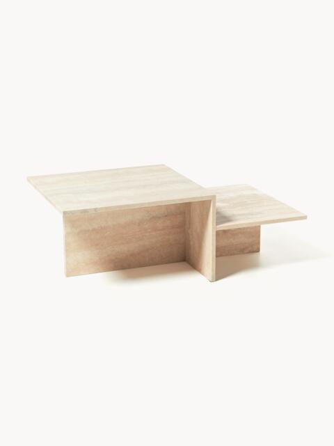 Travertine Coffee Table Distinct with Two Table Tops - image 1