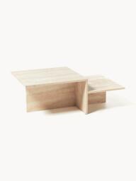 Travertine Coffee Table Distinct with Two Table Tops - thumbnail 1