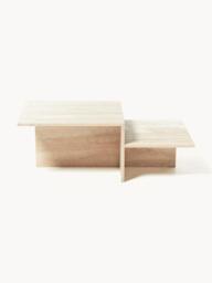 Travertine Coffee Table Distinct with Two Table Tops - thumbnail 2