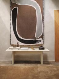 Organic Cotton Tapestry Blanket Pose with Fringes - thumbnail 2