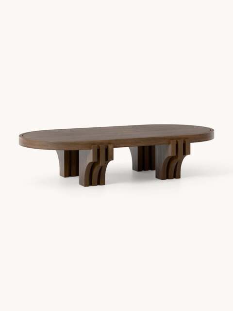 Oval Oak Wood Coffee Table Nolan - image 1